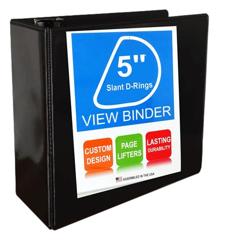 5 Inch Ring Binder With Slant D-Rings, Black, Clear View, Pockets - Walmart.com - Walmart.com