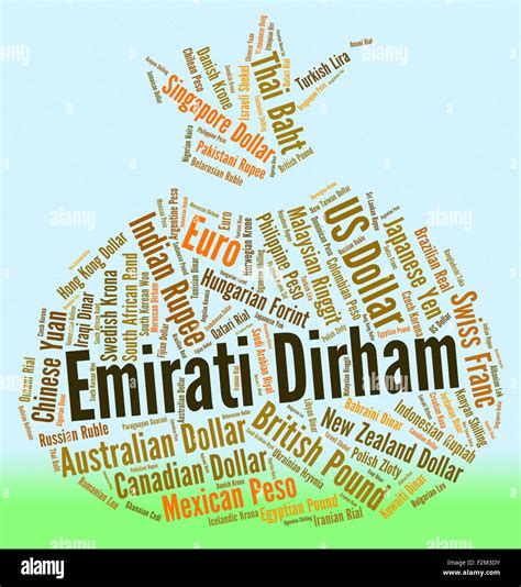 Emirati Dirham Indicating United Arab Emirates And Currency Exchange ...