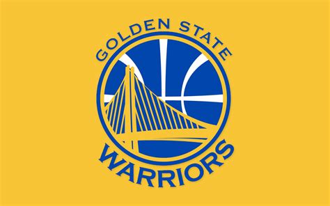 GOLDEN STATE WARRIORS Nba Basketball logo over yellow background ...