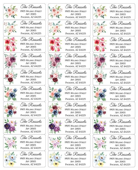 Flower Address Labels Personalized Return Address Labels - Etsy