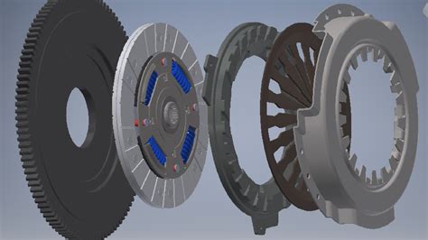 3D Model Engine Flywheel And Manual Clutch Assembly - TurboSquid 1806666