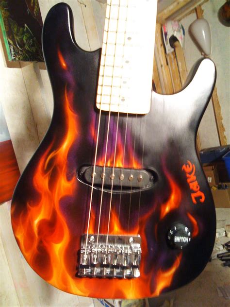 True Fire Custom Painted Guitar for Jake — Dallas AirbrushDallas Airbrush