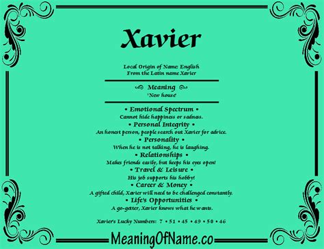 Xavier - Meaning of Name