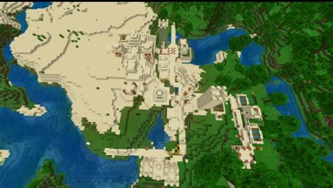 Bedrock Desert temple in village! Coords are 231, 66, 88 (very close to spawn) SEED IN COMMENTS ...