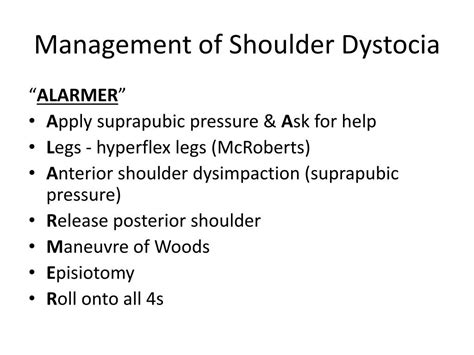 Shoulder Dystocia Management