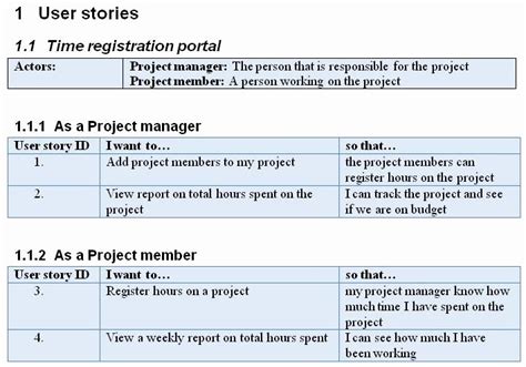 40 User Story Template Excel | Markmeckler Template Design