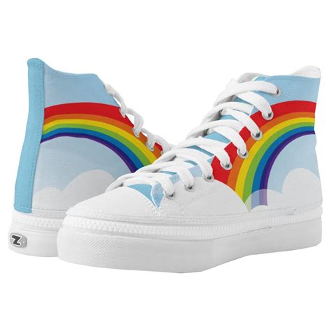 COLORFUL RAINBOW SCENE bright cute clouds sky High-Top Sneakers ...