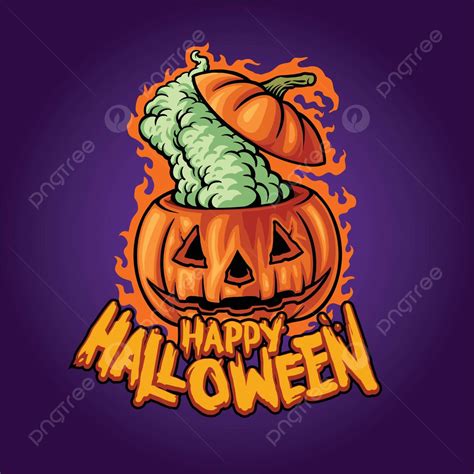 Illustrations Of Pumpkin Heads Smoking Weed For A Halloweeninspired Clothing Line Vector, Night ...