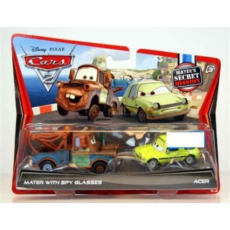 Disney / Pixar CARS 2 Movie Exclusive 155 Die Cast Car 2Pack Mater with Spy Glasses Acer Maters ...