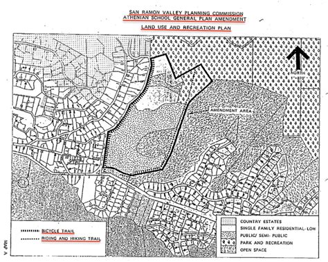 1989 MAP SAN RAMON VALLEY PLANNING COMMISSION LAND USE & RECREATION - BIKE DANVILLE