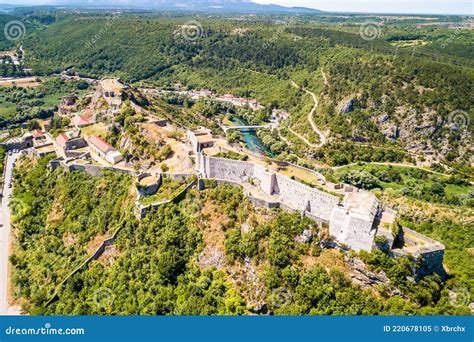 Knin Fortress on the Rock Aerial View Stock Image - Image of historic ...