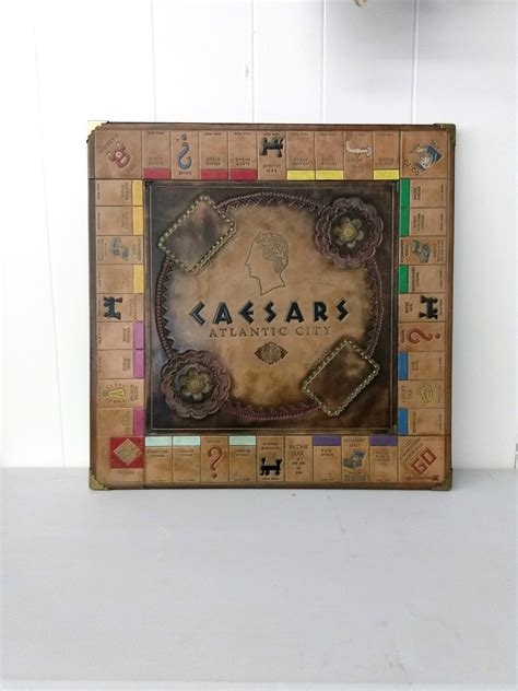 Leather Monopoly Board - Hand Dyed, Tooled & Painted - Caesars Atlantic City #02