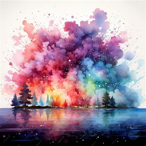 Premium AI Image | Watercolor Vector illustration of a fireworks