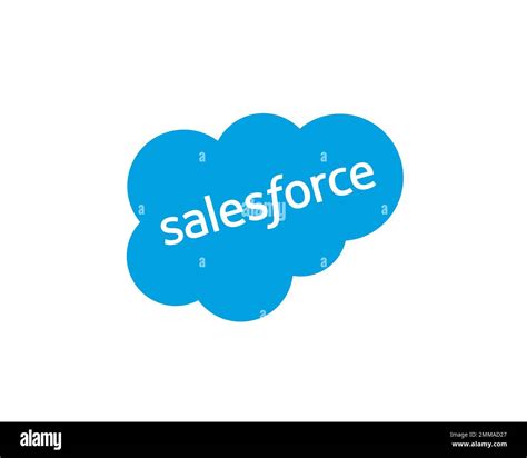 Salesforce, rotated, white background, logo, brand name Stock Photo - Alamy