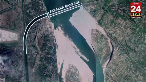 Farakka Barrage is a barrage across the Ganga river located in Murshidabad district , West ...