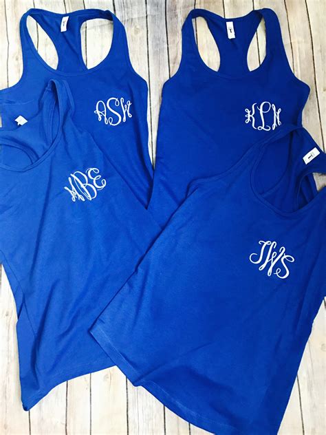 Monogram Razor Back Tank Top Monogram Tank Top Bridesmaid | Etsy