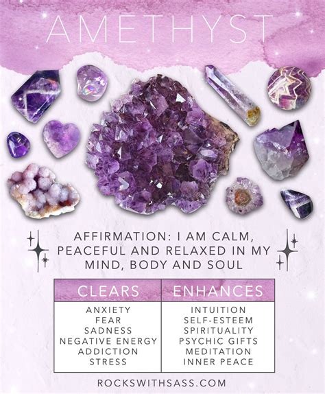 Amethyst Meaning, Amethyst Affirmation | Amethyst, Crystal healing stones, Amethyst healing