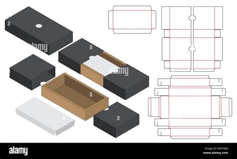 Box packaging die cut template design. 3d mock-up Stock Vector Image ...