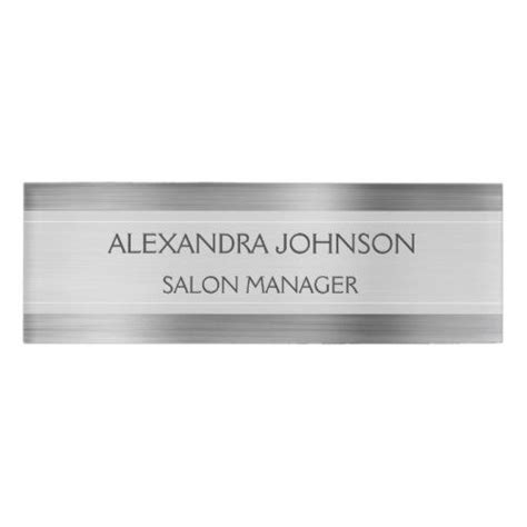 Luxury Silver Professional Foil Modern Name Tag | Zazzle.com in 2020 ...