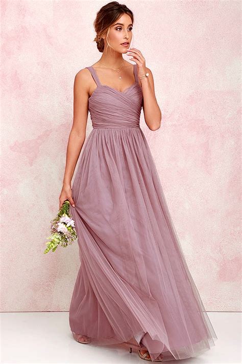 Pretty Mauve Gown - Tulle Gown - Bridal Gown - Maxi Dress - $82.00