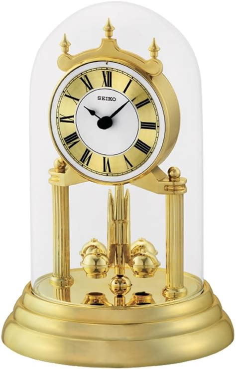 Seiko Anniversary Clock with Rotating Pendulum, Gold, 28 x 18 x 19 cm ...