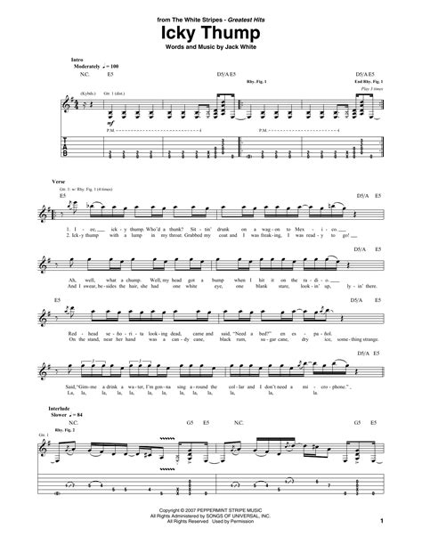 Icky Thump by The White Stripes Sheet Music for Guitar Tab at Sheet ...