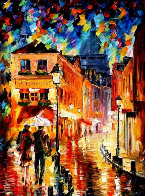 Paris - Montmartre Painting by Leonid Afremov - Fine Art America