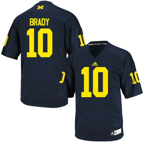 Youth Adidas Tom Brady Michigan Wolverines #10 Replica Navy Blue Jersey