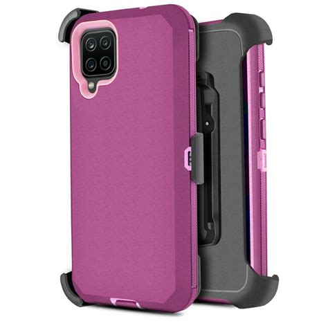 for Samsung Galaxy A12 Phone Case Dual Layer Full-Body Rugged Clear Back Case Drop Resistant ...