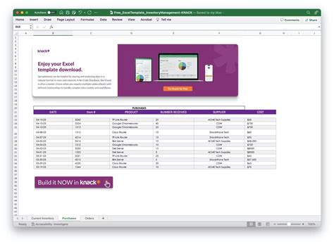 Excel Template Inventory Management