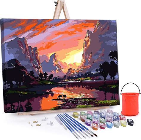 Amazon.com: DIY Paint by Numbers for Adults Canvas, Oil Painting by Numbers kit Beginner ...