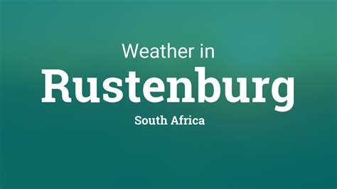 Weather for Rustenburg, South Africa