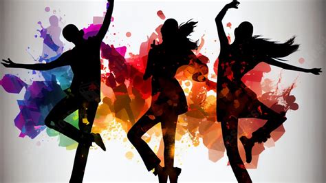 Colorful People Dancing Silhouette Powerpoint Background For Free ...