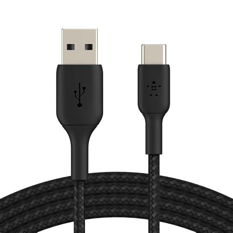 Braided USB-C to USB-A Cable (1m / 3.3ft, Black) | Belkin