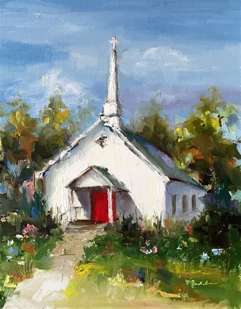 Painting by the Lake: Little White Church - SOLD