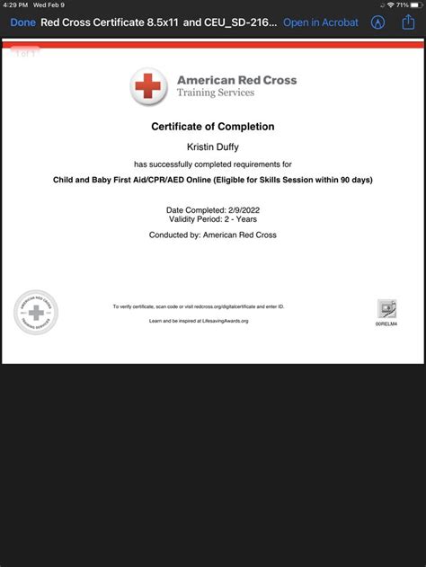 Pin by kristin duffy on Red Cross certificate | First aid cpr, American ...