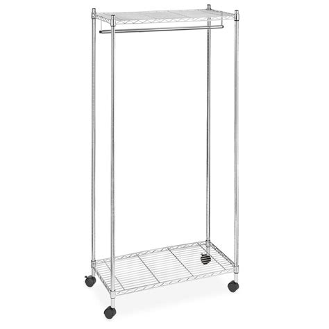 Whitmor Supreme Shelving Collection 36 in. x 70.25 in. Supreme Garment Rack in Chrome-605890 ...