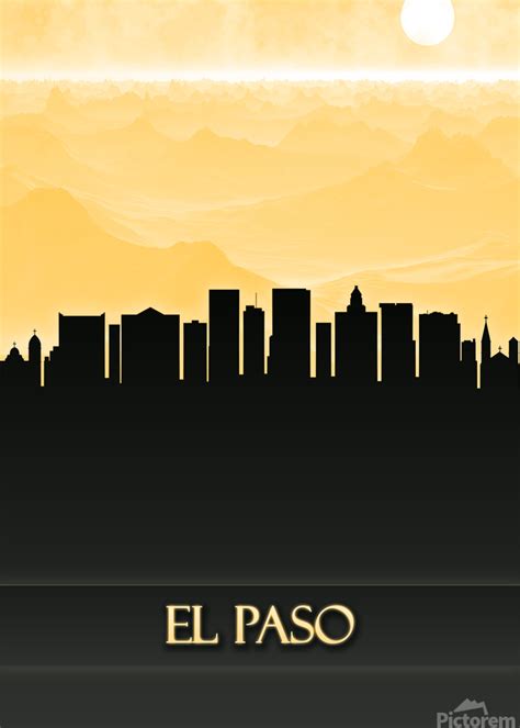 El Paso City Skyline by Towseef Dar Wall Art