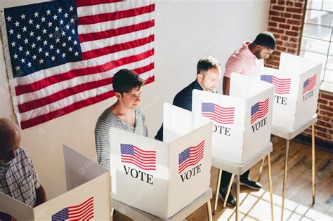 Premium Photo | American at a polling booth