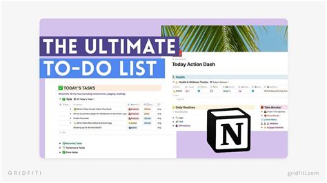 The 20 Best Notion To-Do List Templates | Gridfiti | List template ...