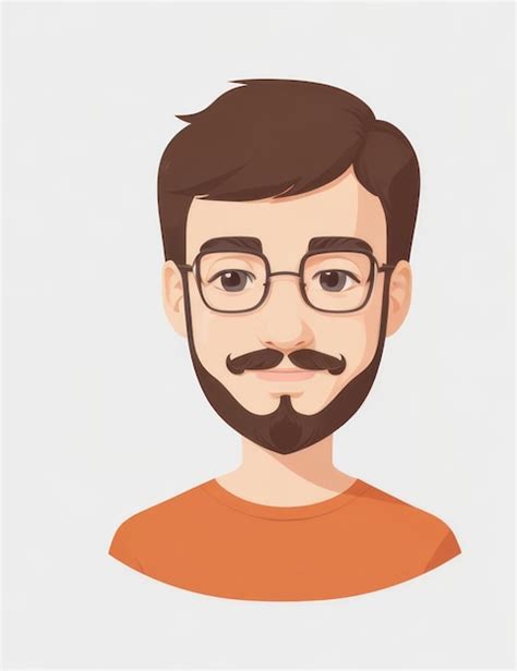 Premium AI Image | simple smart man cute vector design manager flatwhite background