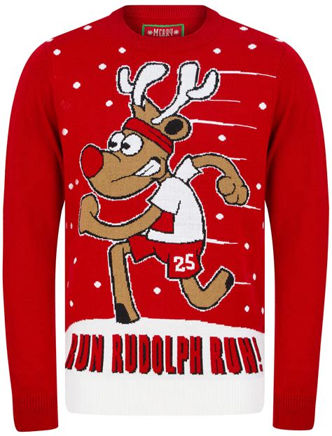 Mens Christmas Jumper Funny Novelty Xmas Pullover Sweater Knitted Santa ...