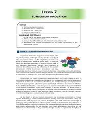 Understanding Curriculum Innovations in Education | Course Hero