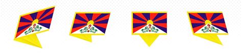 Flag of Tibet in modern abstract design, flag set. 10694620 Vector Art ...