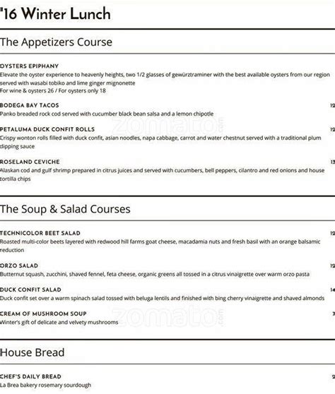 River's End Menu, Menu for River's End, Jenner, Jenner - Urbanspoon/Zomato