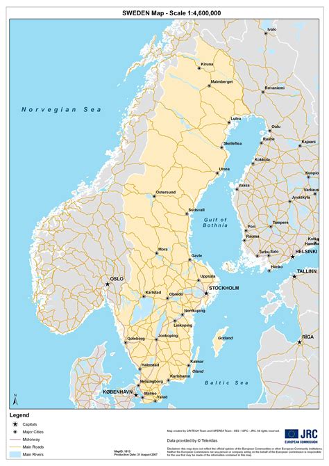 Outline Map of Sweden - Mapsof.Net