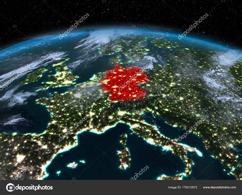 Germany from space at night | Germany from space at night — Stock Photo ...