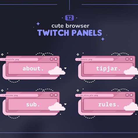 12 Pink Retro Twitch Panels Aesthetic Browser Window - Etsy