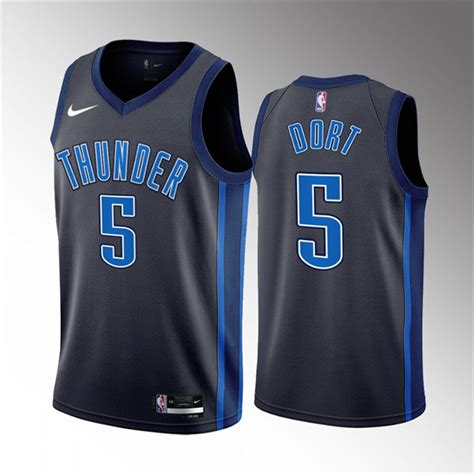 Mens Oklahoma City Thunder #5 Luguentz Dort Black 2022-23 City Edition ...