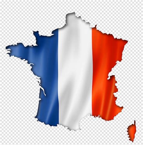 Premium PSD | French flag map